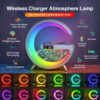 Lampe G 3‑en‑1 — LED Multicolore, Chargeur 15W & Enceinte Bluetooth