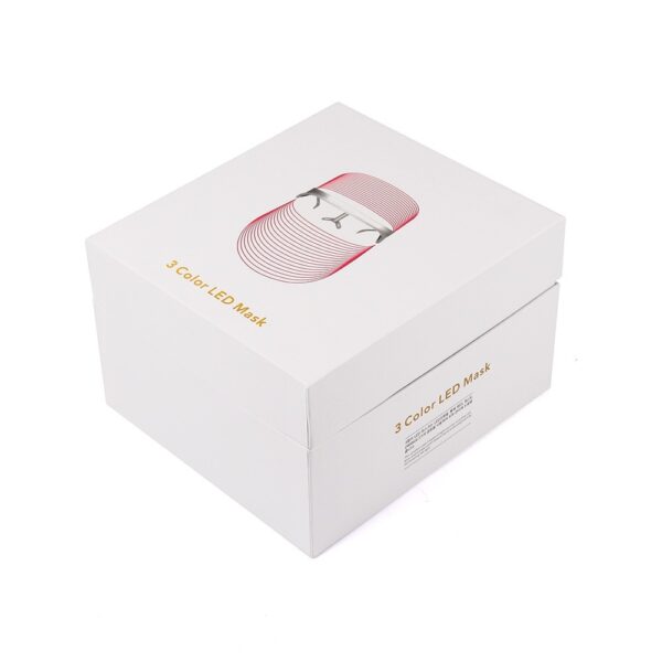 Masque LED Photothérapie Visage Rechargeable – 3 Couleurs