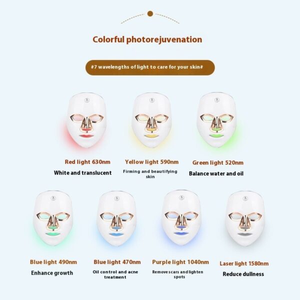 Masque LED Visage Rechargeable — 3 Couleurs