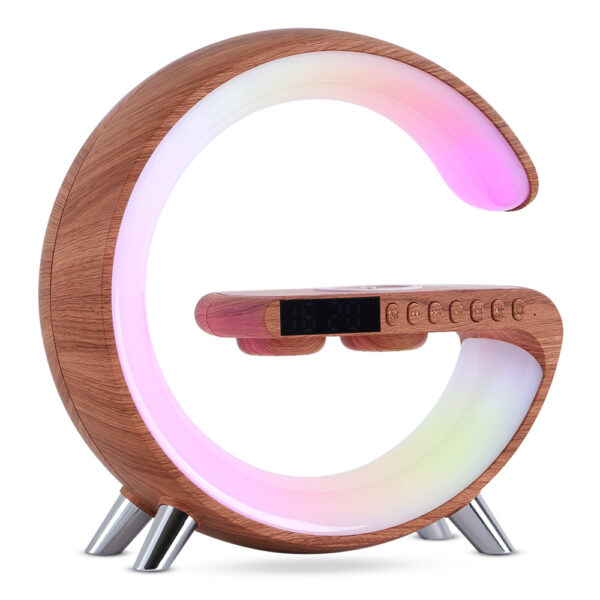 Lampe G 3‑en‑1 — LED Multicolore, Chargeur 15W & Enceinte Bluetooth