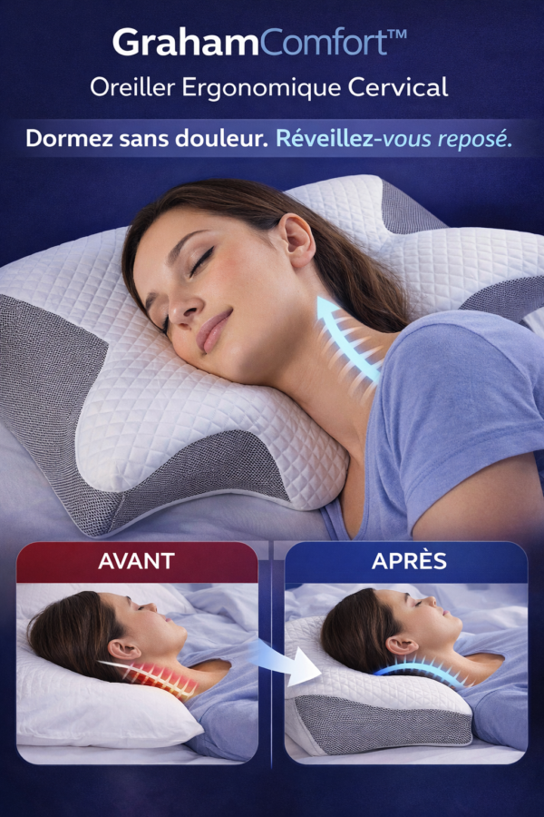 ada36dda-00cb-4cfa-afd6-3eb17d536a4a Oreiller Cervical Ergonomique 2-en-1 - Confort & Soutien