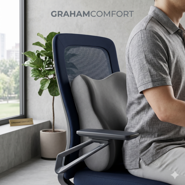 Coussin de siège de voiture à mémoire de forme et oreiller de soutien lombaire – Coussin élastique souple pour chaise de bureau, idéal pour le travail sur bureau.