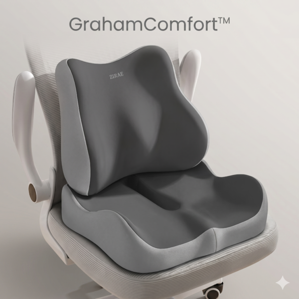 Coussin de siège de voiture à mémoire de forme et oreiller de soutien lombaire – Coussin élastique souple pour chaise de bureau, idéal pour le travail sur bureau.