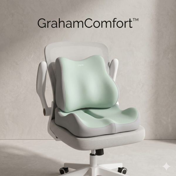 Coussin de siège de voiture à mémoire de forme et oreiller de soutien lombaire – Coussin élastique souple pour chaise de bureau, idéal pour le travail sur bureau.