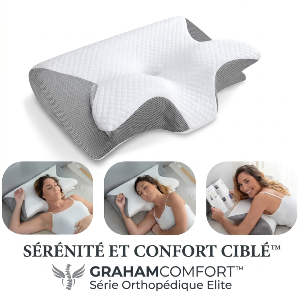 Oreiller Cervical 2-en-1 — Confort Mémoire