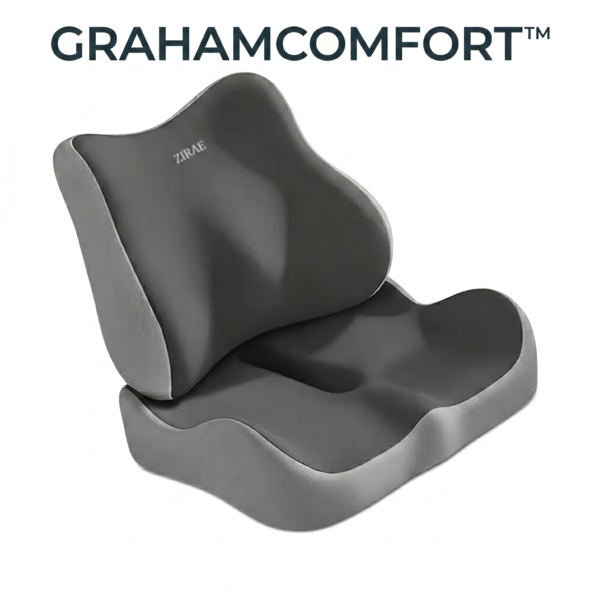 Coussin de siège de voiture à mémoire de forme et oreiller de soutien lombaire – Coussin élastique souple pour chaise de bureau, idéal pour le travail sur bureau.