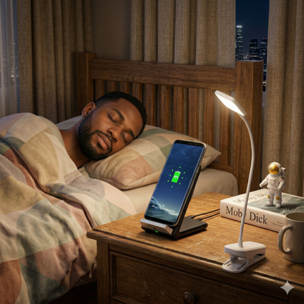 Chargeur Sans Fil Vertical F18 — Recharge Rapide & Ventilé