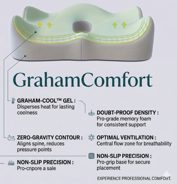 Coussin de siège de voiture à mémoire de forme et oreiller de soutien lombaire – Coussin élastique souple pour chaise de bureau, idéal pour le travail sur bureau.