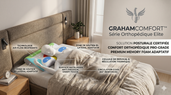 Oreiller Cervical 2-en-1 — Confort Mémoire